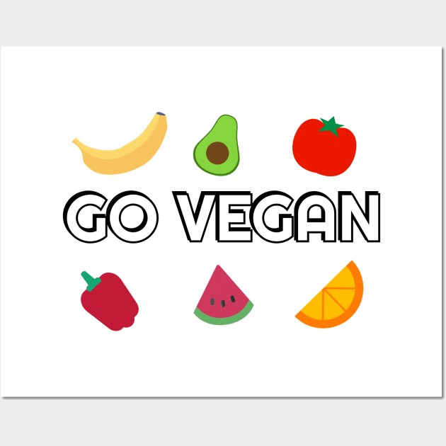 GO VEGAN veganism plant based food Wall Art by InspireMe